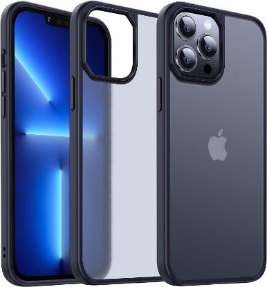 图片 适用于iPhone 13 Pro手机壳的哑光防震，[10FT Mil级防跌落保护][永不黄]半透明超薄外壳女士男士iPhone 13 Pro电话壳，